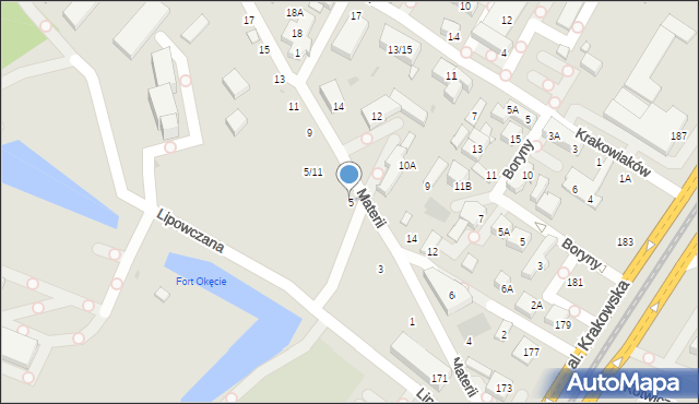 Warszawa, Materii, 5, mapa Warszawy