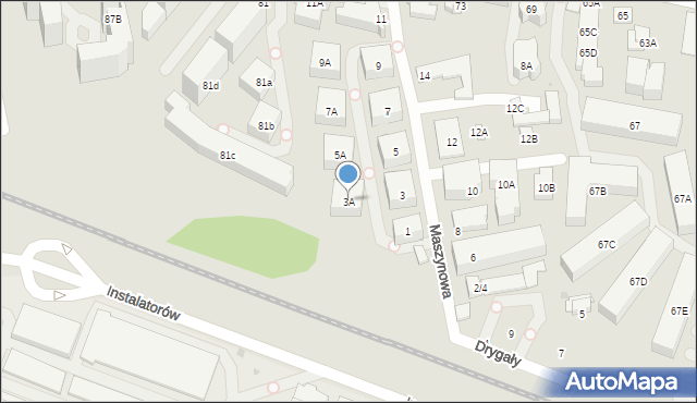 Warszawa, Maszynowa, 3A, mapa Warszawy
