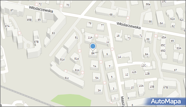 Warszawa, Maszynowa, 9A, mapa Warszawy