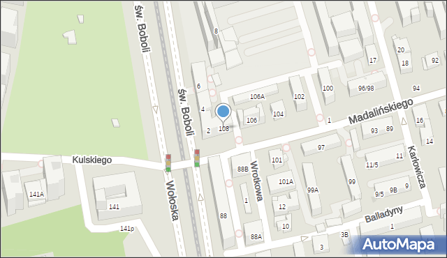 Warszawa, Madalińskiego Antoniego Józefa, gen., 108, mapa Warszawy
