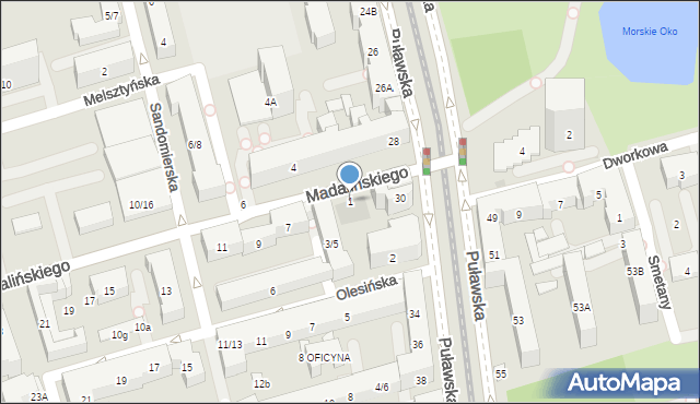 Warszawa, Madalińskiego Antoniego Józefa, gen., 1, mapa Warszawy