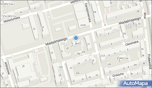 Warszawa, Madalińskiego Antoniego Józefa, gen., 15, mapa Warszawy