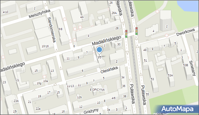 mapa warszawy madalińskiego Madalińskiego Antoniego Józefa, gen. 3/5 (ul), 02 513 Warszawa 