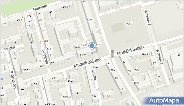 Warszawa, Madalińskiego Antoniego Józefa, gen., 38, mapa Warszawy