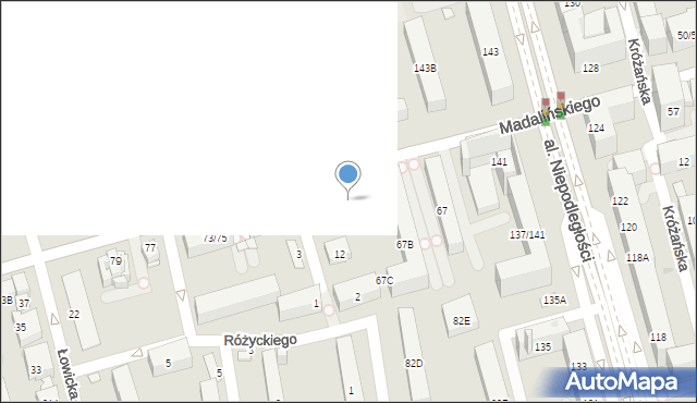 Warszawa, Madalińskiego Antoniego Józefa, gen., 69, mapa Warszawy