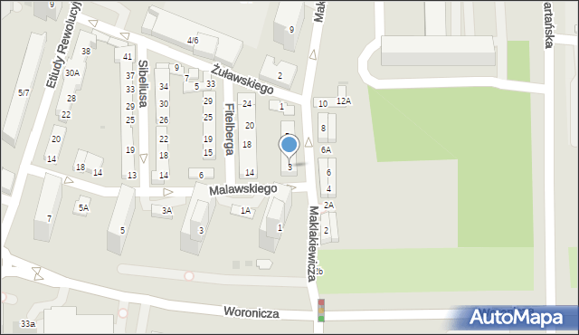 Warszawa, Maklakiewicza Jana, 3, mapa Warszawy