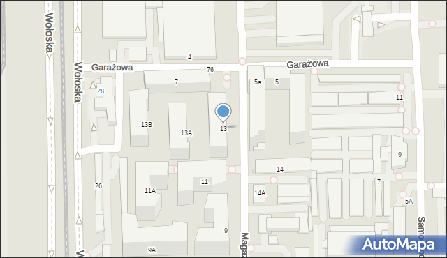 Warszawa, Magazynowa, 13, mapa Warszawy