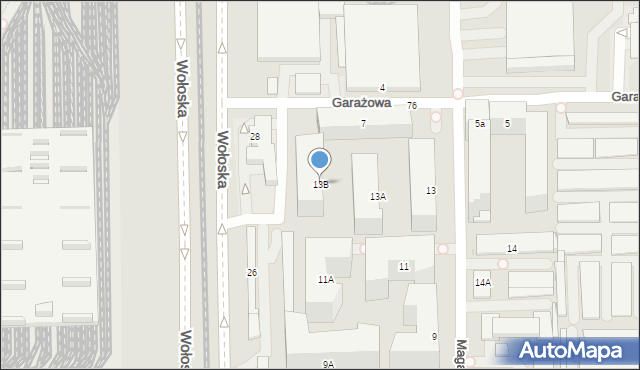 Warszawa, Magazynowa, 13B, mapa Warszawy