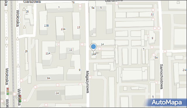 Warszawa, Magazynowa, 14A, mapa Warszawy