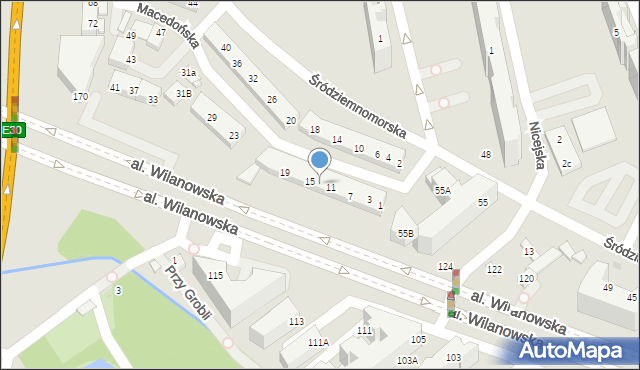 Warszawa, Macedońska, 13, mapa Warszawy