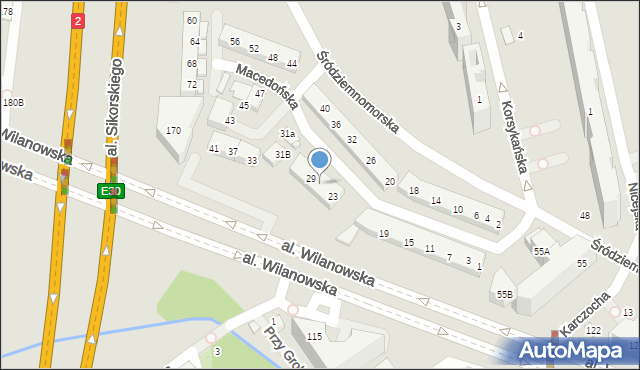 Warszawa, Macedońska, 27, mapa Warszawy