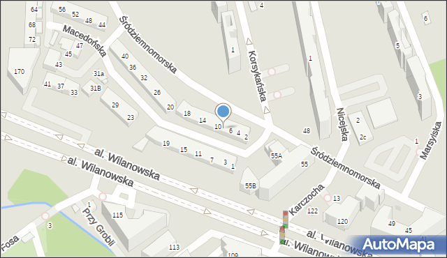 Warszawa, Macedońska, 8, mapa Warszawy