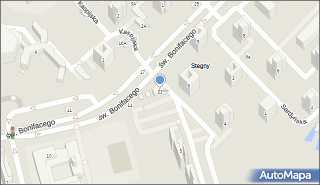 Warszawa, Maltańska, 11, mapa Warszawy