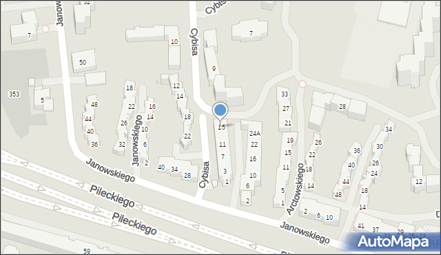 Warszawa, Makowskiego Tadeusza, 15, mapa Warszawy