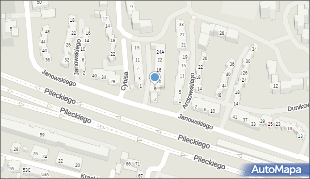 Warszawa, Makowskiego Tadeusza, 6, mapa Warszawy