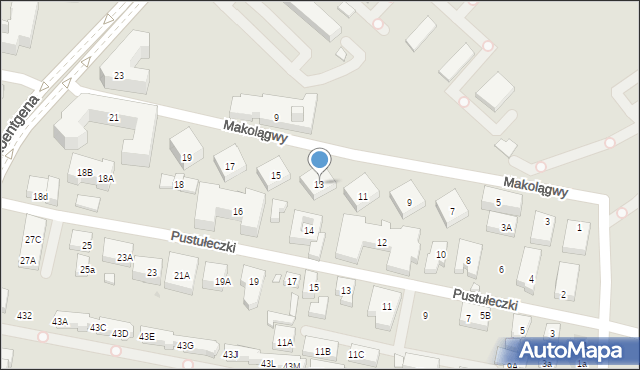 Warszawa, Makolągwy, 13, mapa Warszawy