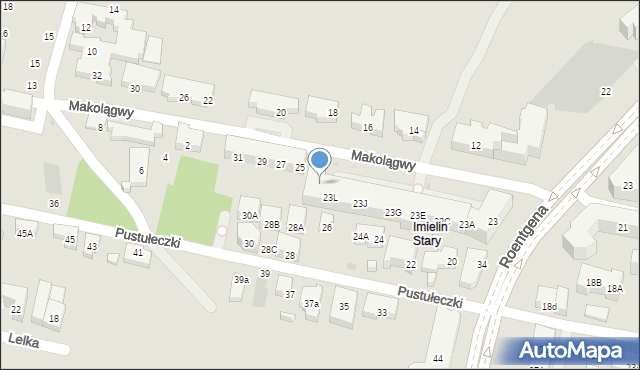 Warszawa, Makolągwy, 23M, mapa Warszawy