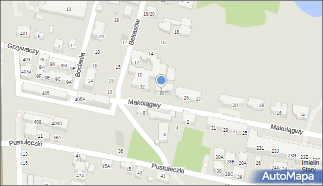 Warszawa, Makolągwy, 30, mapa Warszawy