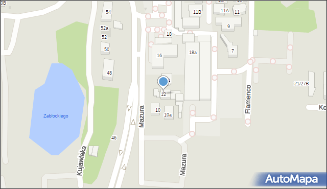 Warszawa, Mazura, 12, mapa Warszawy