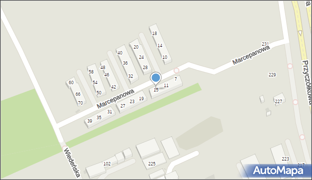 Warszawa, Marcepanowa, 15, mapa Warszawy