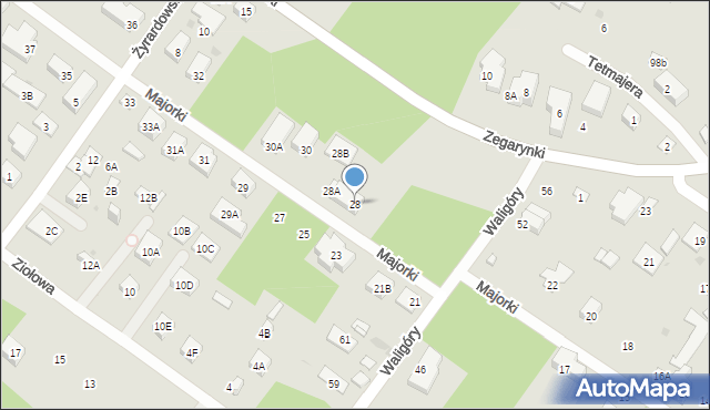 Warszawa, Majorki, 28, mapa Warszawy