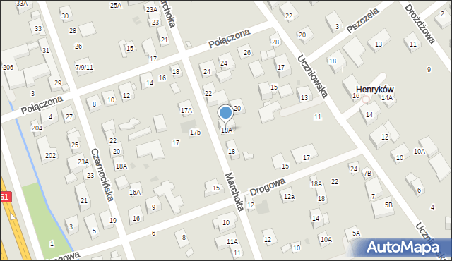 Warszawa, Marchołta, 18A, mapa Warszawy