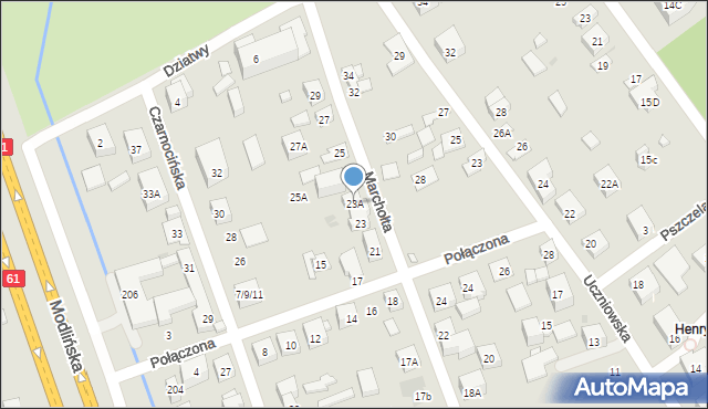 Warszawa, Marchołta, 23A, mapa Warszawy