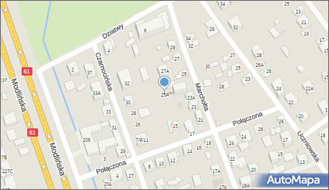 Warszawa, Marchołta, 25A, mapa Warszawy