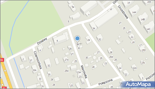 Warszawa, Marchołta, 34, mapa Warszawy