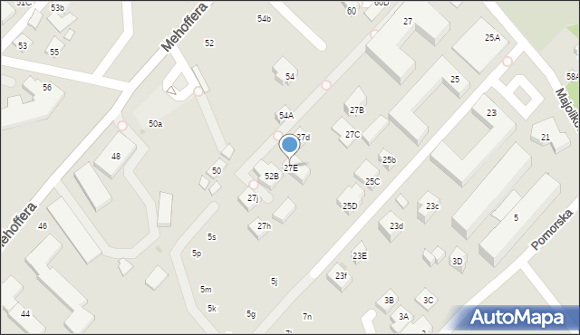 Warszawa, Majolikowa, 27E, mapa Warszawy
