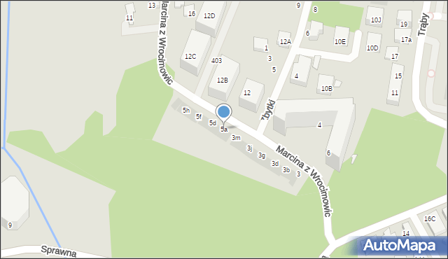 Warszawa, Marcina z Wrocimowic, 5a, mapa Warszawy
