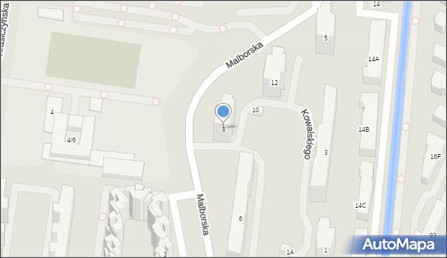 Warszawa, Malborska, 8, mapa Warszawy