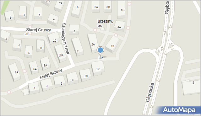 Warszawa, Małej Brzozy, 12c, mapa Warszawy