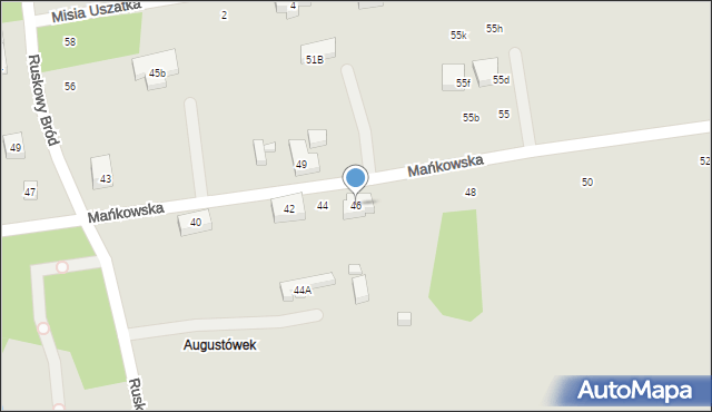 Warszawa, Mańkowska, 46, mapa Warszawy