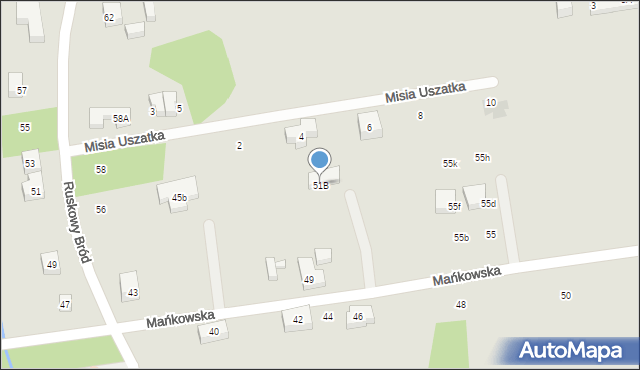 Warszawa, Mańkowska, 51B, mapa Warszawy