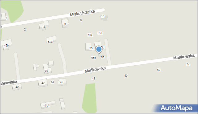 Warszawa, Mańkowska, 55a, mapa Warszawy