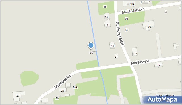 Warszawa, Mańkowska, 8A, mapa Warszawy