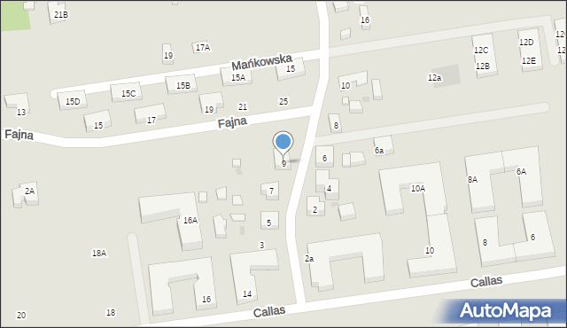 Warszawa, Mańkowska, 9, mapa Warszawy