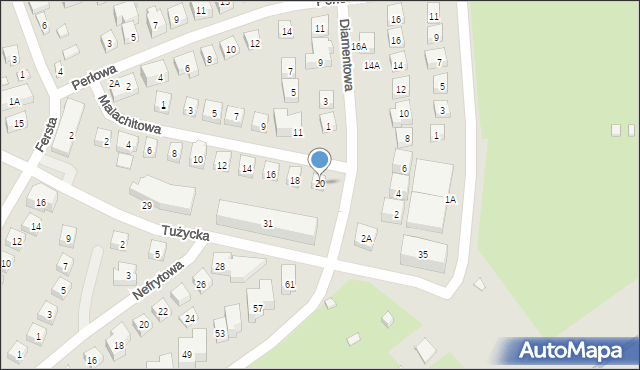 Warszawa, Malachitowa, 20, mapa Warszawy