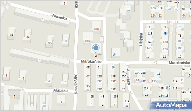 Warszawa, Marokańska, 18, mapa Warszawy