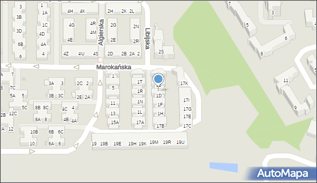 Warszawa, Marokańska, 1C, mapa Warszawy