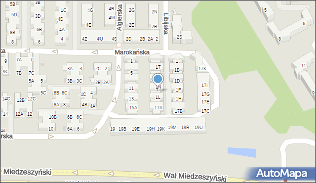 Warszawa, Marokańska, 1M, mapa Warszawy