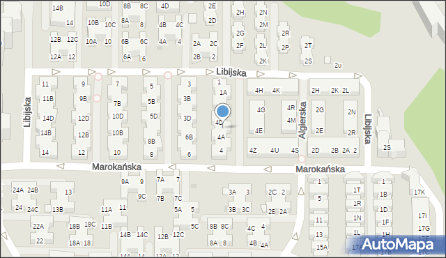 Warszawa, Marokańska, 4B, mapa Warszawy