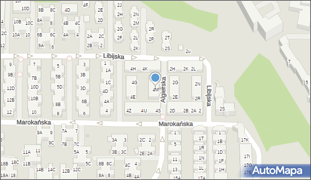 Warszawa, Marokańska, 4M, mapa Warszawy