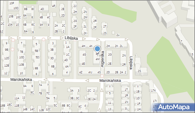 Warszawa, Marokańska, 4P, mapa Warszawy