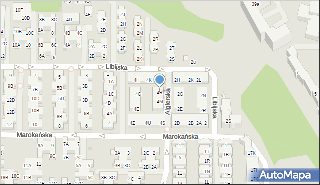 Warszawa, Marokańska, 4R, mapa Warszawy