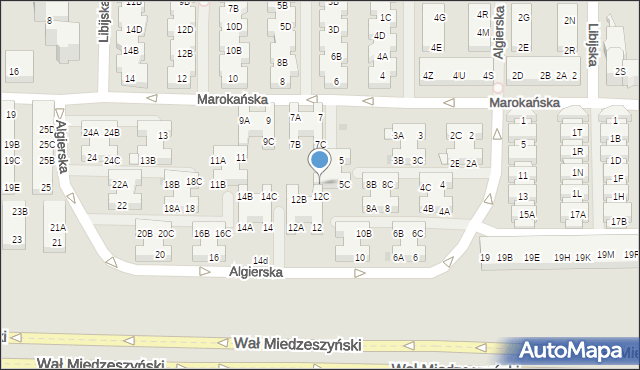 Warszawa, Marokańska, 5B, mapa Warszawy