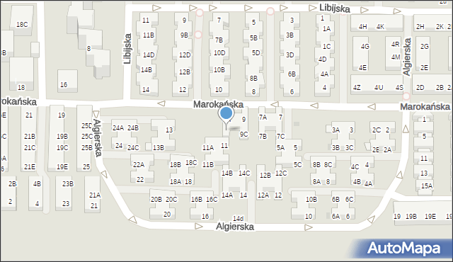 Warszawa, Marokańska, 9B, mapa Warszawy