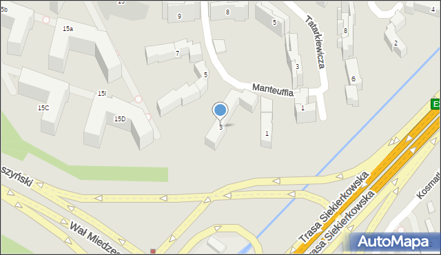 Warszawa, Manteuffla Tadeusza, 3, mapa Warszawy