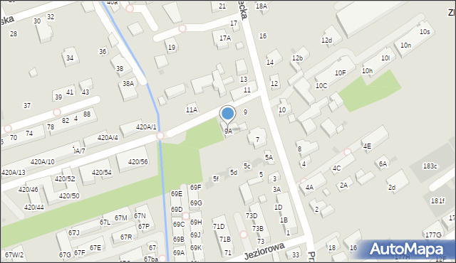 Warszawa, Masłowiecka, 9A, mapa Warszawy